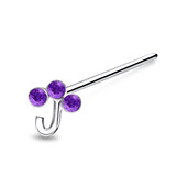 J Letter Silver Straight Nose Stud NSKA-663 